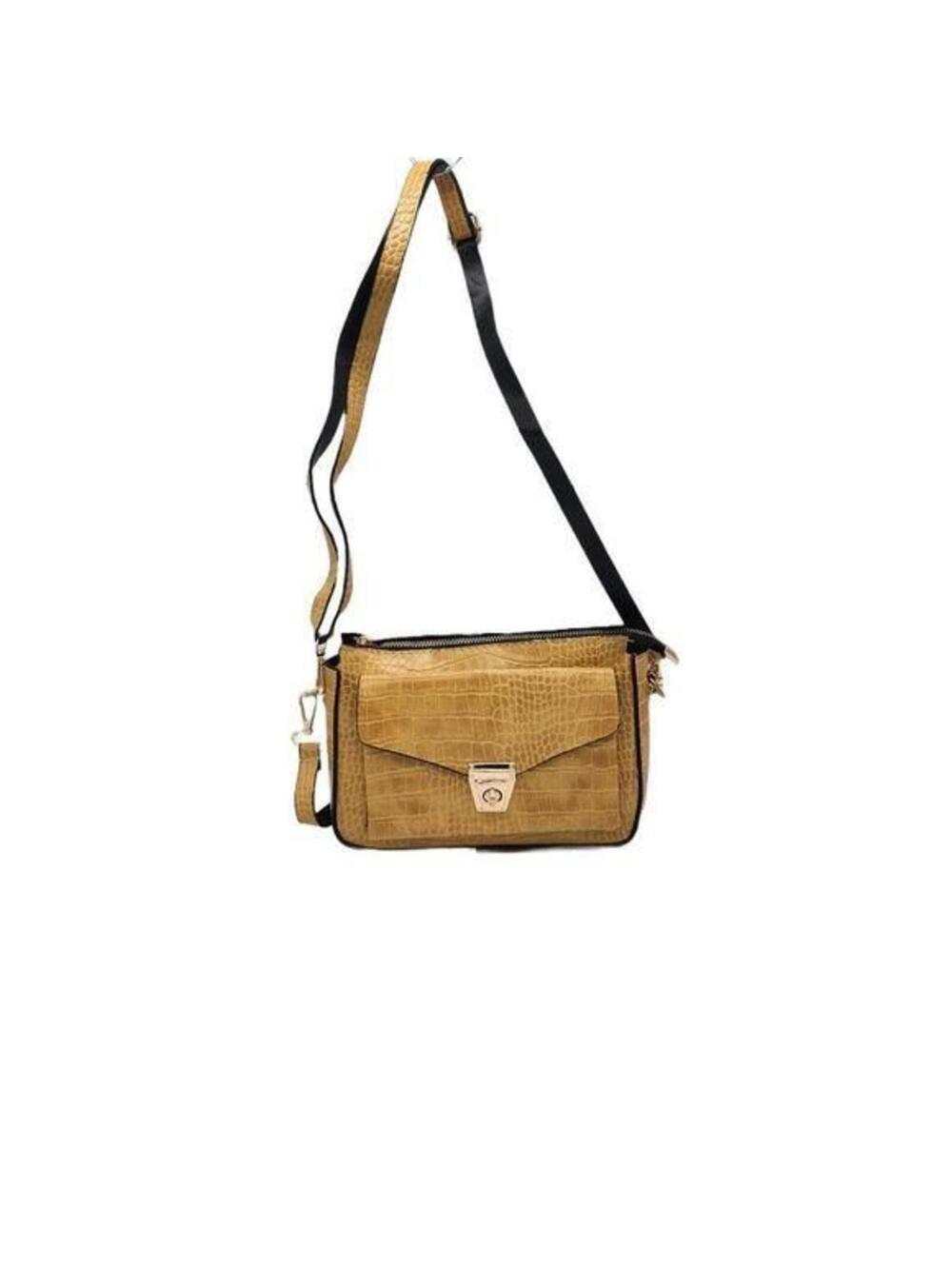 Golden Crossbody Bag With Adjustable Straps